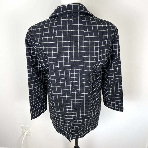 Madewell Waffleback Shaw Blazer In Windowpane Black White Size XXS New - Picture 10 of 16